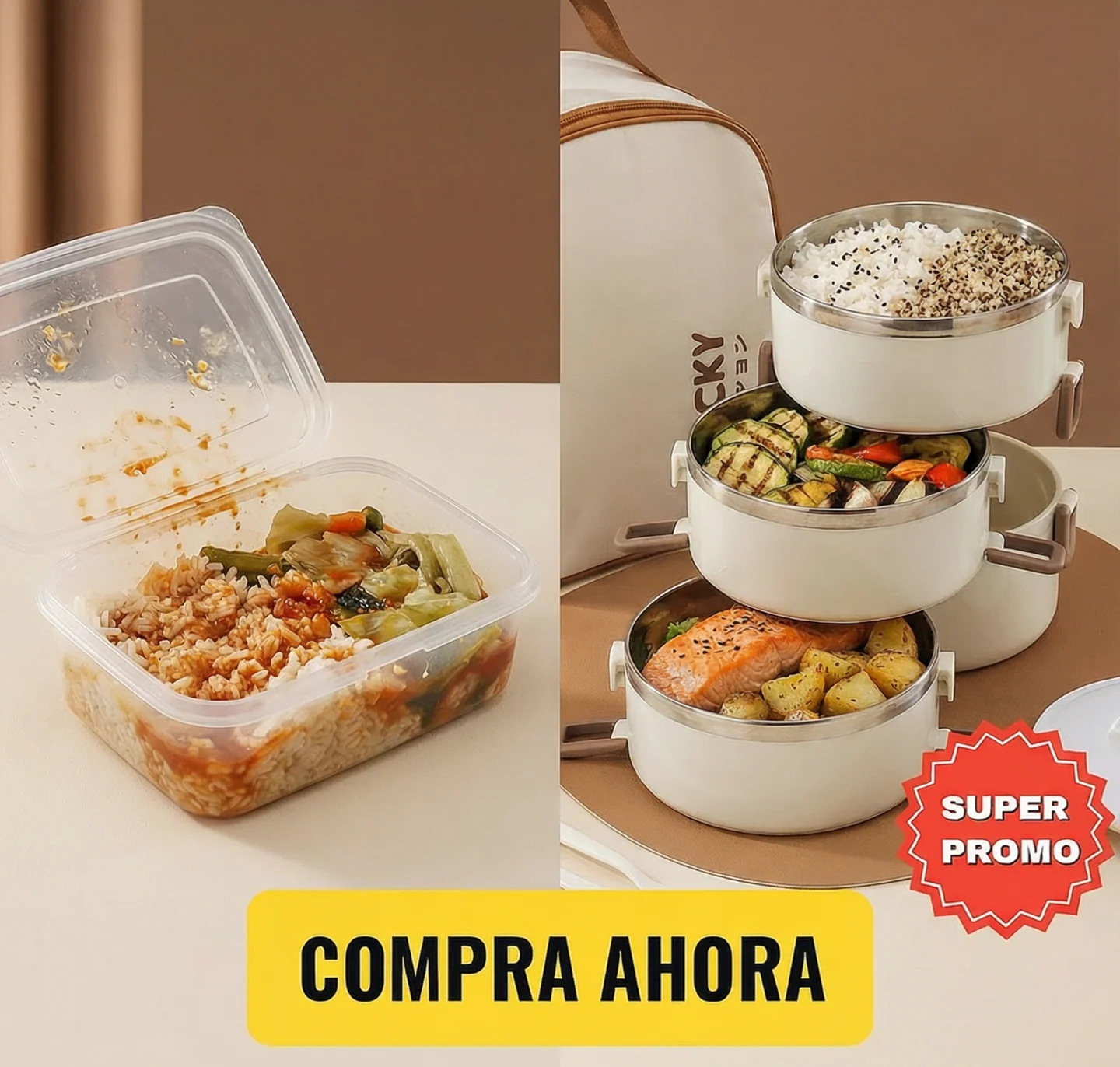 Lonchera Térmica X3 Maleta + Cubiertos